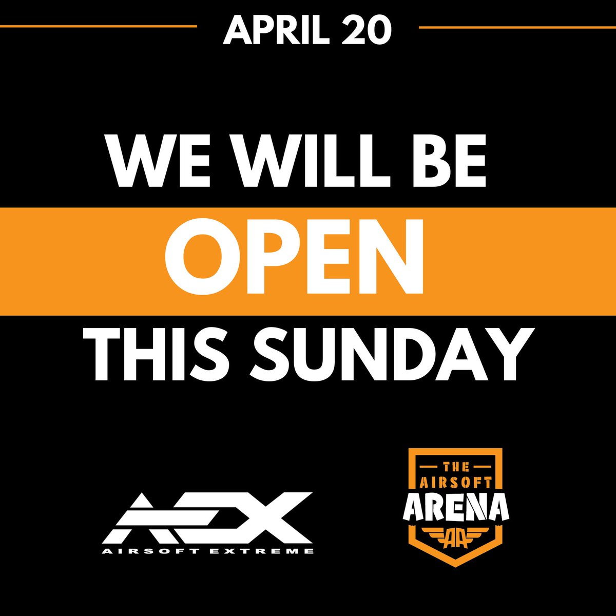 airsoftextreme's tweet photo. AEX WILL BE OPEN EASTER SUNDAY! - https://t.co/JT2p1kuoQT https://t.co/R6gN9NB3os