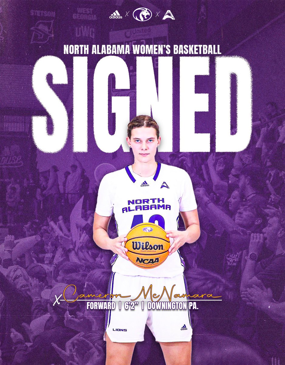 North Alabama Women's Basketball (@unawbb) on Twitter photo 𝓼𝓲𝓰𝓷𝓮𝓭 ✍️
It’s official! <a href="/CMcNamara23/">Cameron McNamara</a> is a North Alabama Lion! 💜🦁
#RoarLions | #EarnedNotGiven 𝓼𝓲𝓰𝓷𝓮𝓭 ✍️
It’s official! <a href="/CMcNamara23/">Cameron McNamara</a> is a North Alabama Lion! 💜🦁
#RoarLions | #EarnedNotGiven