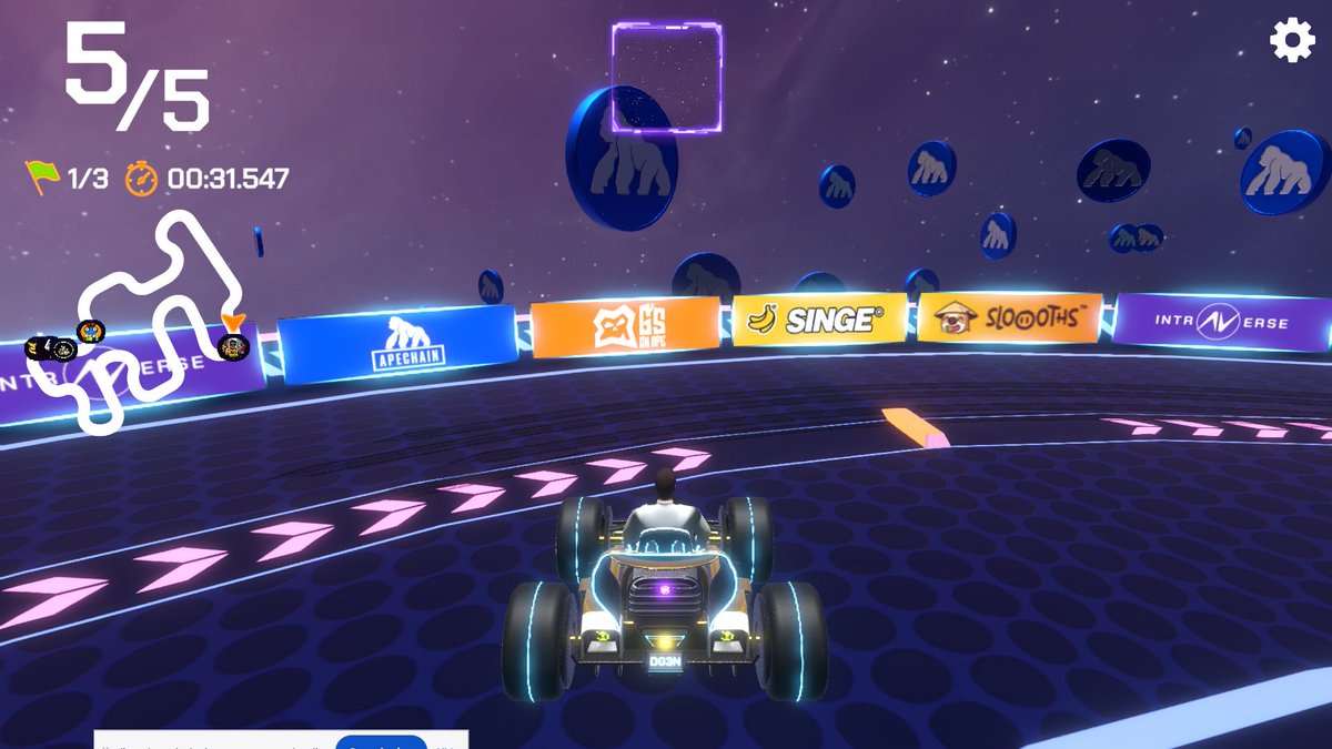 kakokino1's tweet photo. Saw @apecoin, @intraVerse_Game, @Singe_int and @Sloooths
burning rubber in style!๐ฅ
Web3 racing never looked so good๐
@intraVerse_Game @apecoin
#FormulaApe #Web3Gaming #ApeChain #Sloooths https://t.co/LhIBs7T6uw