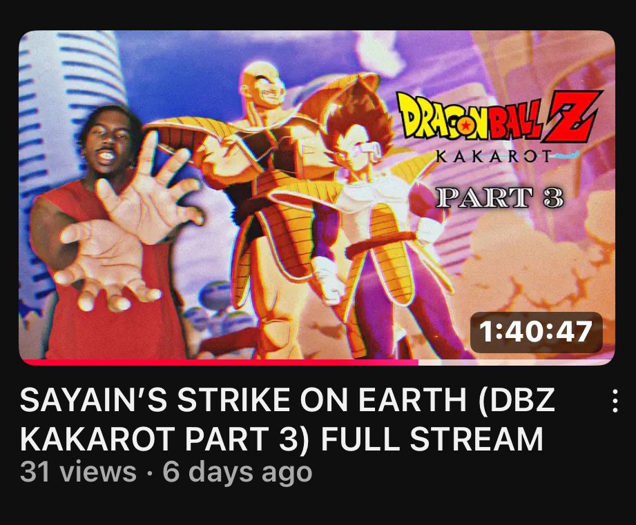 YooJAYB's tweet photo. NEW VIDEO UP RN YALL GO WATCH IT!! “SAYAIN’S STRIKE ON EARTH” (DBZ KAKAROT PART 3) FULL STREAM https://t.co/RhhFoD7pCx via @YouTube #yoojayb #twitchstreamer #youtubegaming #feed #GamingCommunity #YouTuber https://t.co/3YFXUVBl7b