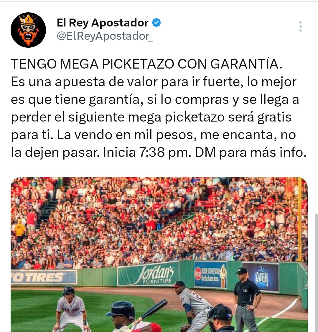 ReventaReys's tweet photo. Panas ya tenemos el pick del Rey apostador 😎🤴 

saben que va fuerte 💰 lo  quieren por aquí??   ven y dejame tu ❤🔄🔊 https://t.co/fW9gE2JCIT