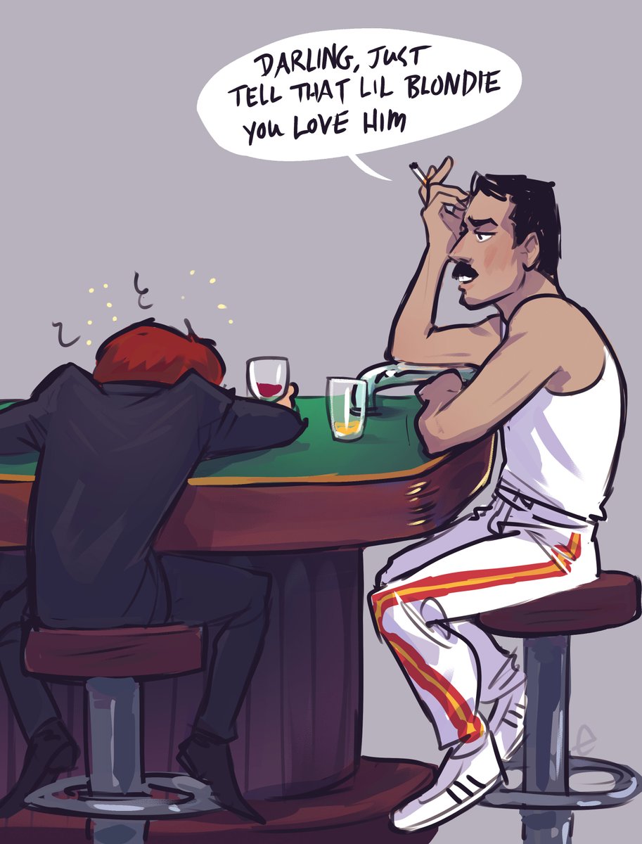 Girl's night out 💅🏼💅🏼 
#GoodOmensFanArt #Crowley #FreddieMercury