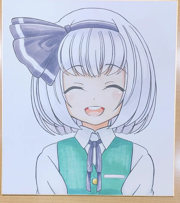 #東方Project久しぶりにアナログで色紙を描きましたRT&amp;いいねしてくださった方に抽選で差し上げます当たった方にDMで連絡します 