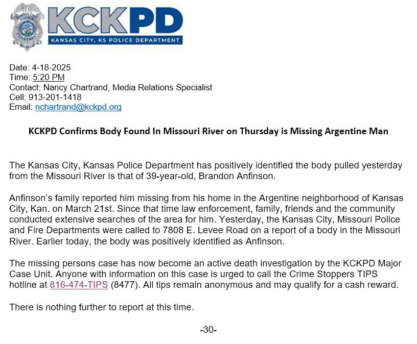 Kansas City, Kansas Police Department tweet media