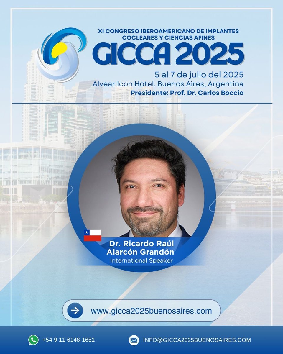 orl_fed's tweet photo. 🎙️ Seguimos presentando a los speakers que serán parte del XI Congreso Iberoamericano de Implantes Cocleares y Ciencias Afines–GICCA 2025
🇨🇴 Dra. Clemencia Barón de Otero
🇨🇱 Dr. Ricardo Raúl Alarcón Grandón
🇧🇷 Dra. Marilia Botelho
📅 5 al 7 de julio
📍 Alvear Icon Hotel https://t.co/f7bav4UF4h
