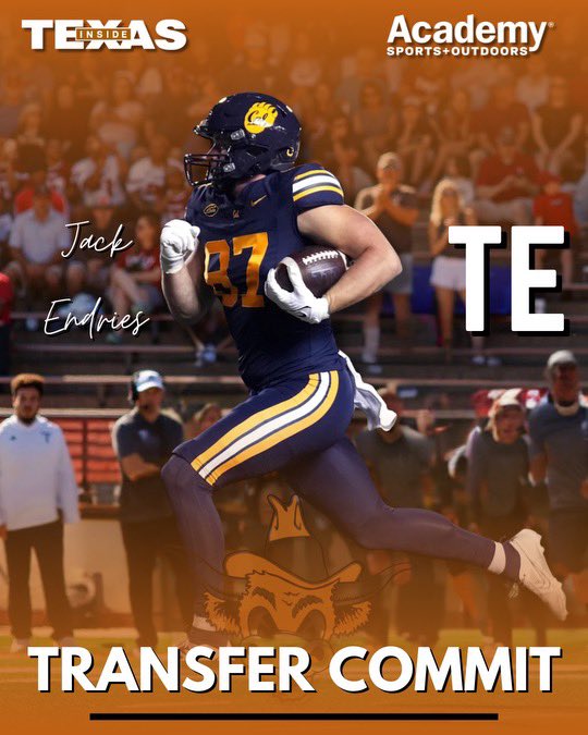 InsideTexas's tweet photo. CALIFORNIA DREAMIN

Cal transfer TE Jack Endries has committed to Texas!

DETAILS (FREE): https://t.co/mmwK2pTk7P https://t.co/kz7EARLZD3