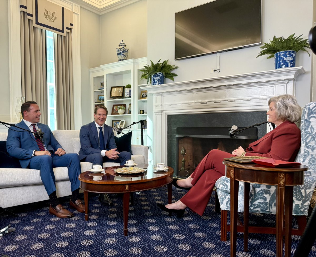 speakeasyjax's tweet photo. It was a pleasure and an honor visiting the West Wing as guests of White House Chief of Staff Susie Wiles. Susbcribe and follow now - this is an episode you won’t want to miss. #speakeasyjax https://t.co/vOtXO09xij
