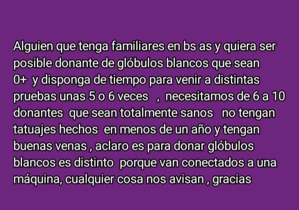 ATENCION GIOVANNA TIENE 5 AÑOS, es de Rosario pero esta en el garrahan.NECESITA DONANTE DE GLOBULOS BLANCOS, LEAN ABAJO! POR FAVOR DONAR SALVA VIDAS !! CONTACTO 3464516548 por favor rt <a href="/churreriaeltopo/">soɹɹnɥɔ El Topo</a>  <a href="/Fatinoriega/">Fátima Noriega ⭐⭐⭐</a> <a href="/MalenaStein/">Malena 🎗️</a>