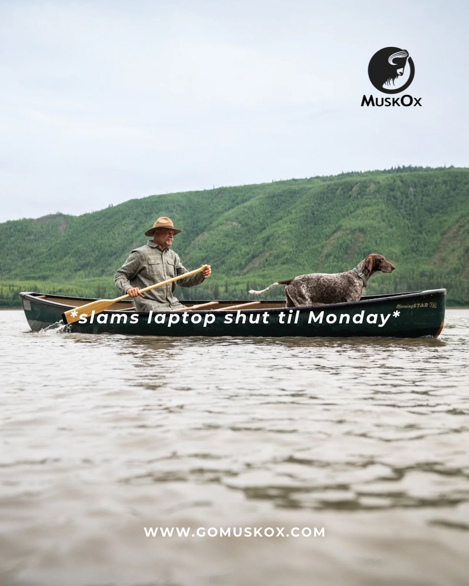 goMuskOx's tweet image. We log off harder than we work. Which is saying something. Off the grid ‘til we’ve earned suspicious tan lines and stories you had to be there to believe.
Time to close those tabs, Herd. Go touch some trees. Report back Monday with tales of questionable decisions. 
🫡 #roamfreely