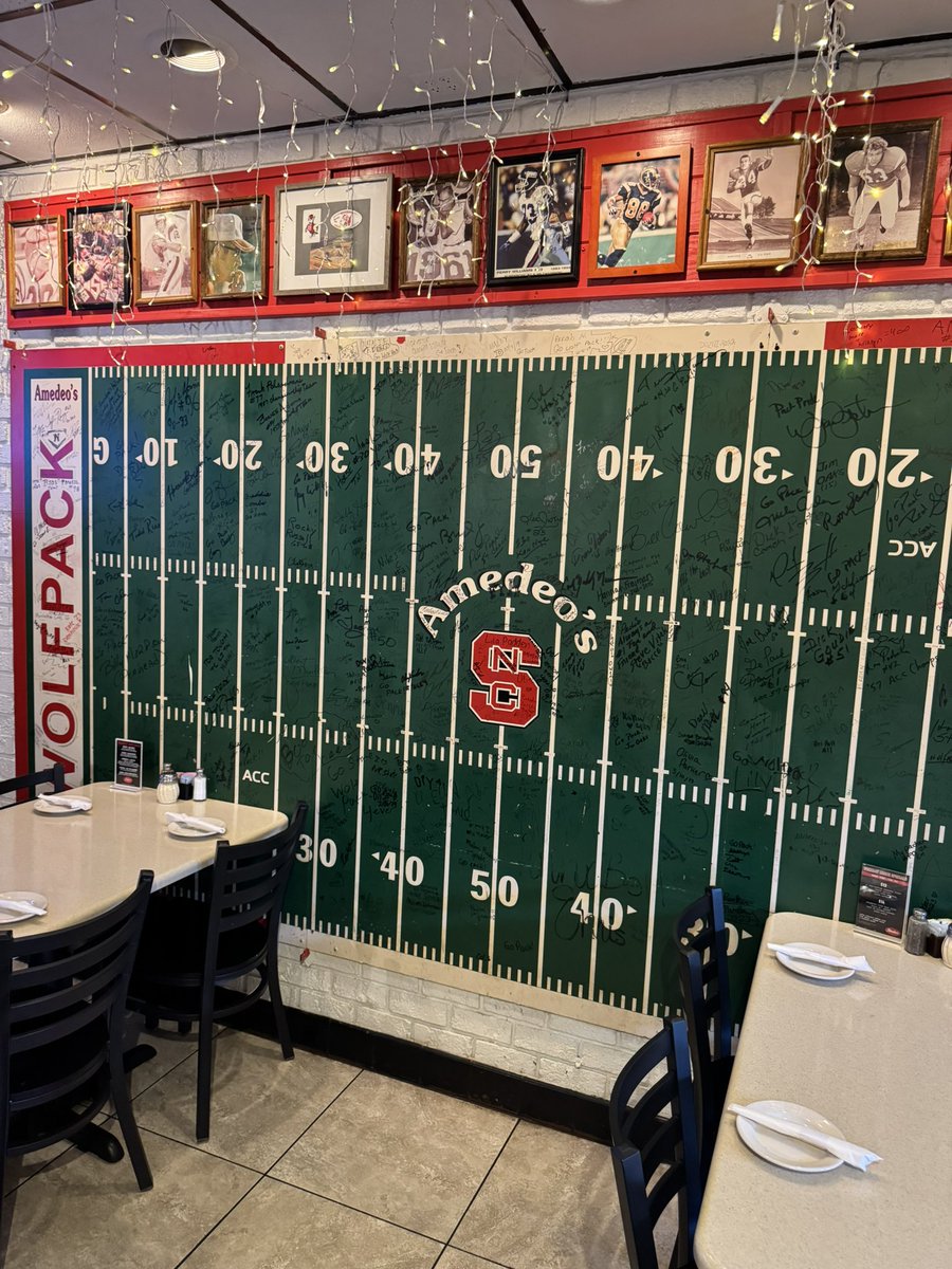Amedeo's Italian Restaurant (@amedeosraleigh) on Twitter photo Possible BIG changes coming to our autograph walls! As we continues to grow, we need space for more #NCState pics. We're torn between keeping the walls or making room for new photos. We want your opinion. VOTE
A) Do nothing
B) Remove both walls 
C) Keep the 36"x 36" centerpieces Possible BIG changes coming to our autograph walls! As we continues to grow, we need space for more #NCState pics. We're torn between keeping the walls or making room for new photos. We want your opinion. VOTE
A) Do nothing
B) Remove both walls 
C) Keep the 36"x 36" centerpieces