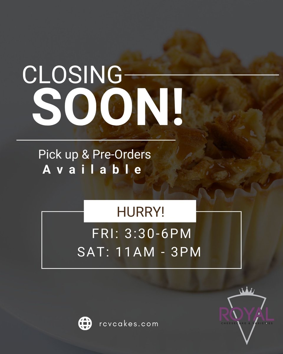 Time is ticking down; get your sweets &amp; treats before we close shop! 

#AlwaysBeRoyal