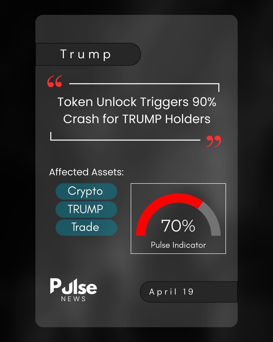 Pulse_Platform1's tweet photo. 🚨 #Crypto Alert: $TRUMP tokenholders facing a grim reality - a staggering 90% decline from peak as unlocks start. High impact, bearish signal for the asset.
Stay informed! Join Pulse Telegram:
https://t.co/FBHLVlkqW6
#MarketNews #TokenUnlock #PulsePlatform https://t.co/IhhSme6QMH