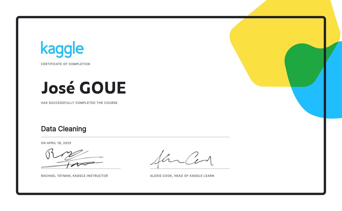 rastadidi's tweet image. 👏  Bravo à mes étudiants ton parcours @kaggle  100% achevé sur la partie #dataprep :
👨‍🎓 kaggle.com/josgoue
🐍 #python
🐼 #pandas
🧽 #data cleanup

#learnbydoing #dowhatmatters #dataengineering #datascience