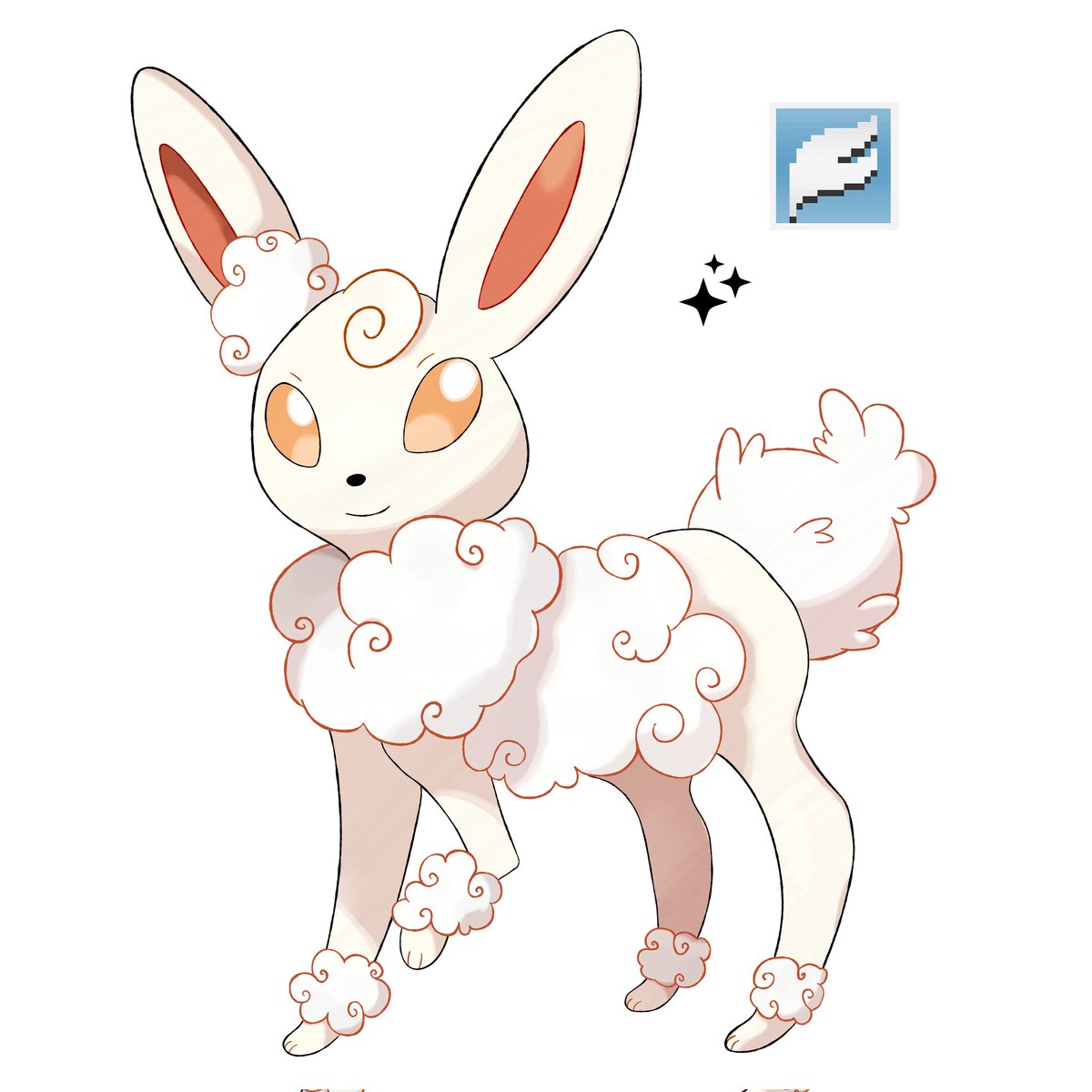 harmonicheart_'s tweet image. Presenting Nimbeon, a Fakemon Flying type Eevee evolution!
Know more about this fluffy creature below 👀🦊☁️ 👇🧵🪡
#fakemon #pokemon #Eevee #Eeveelution #Eeveelutions