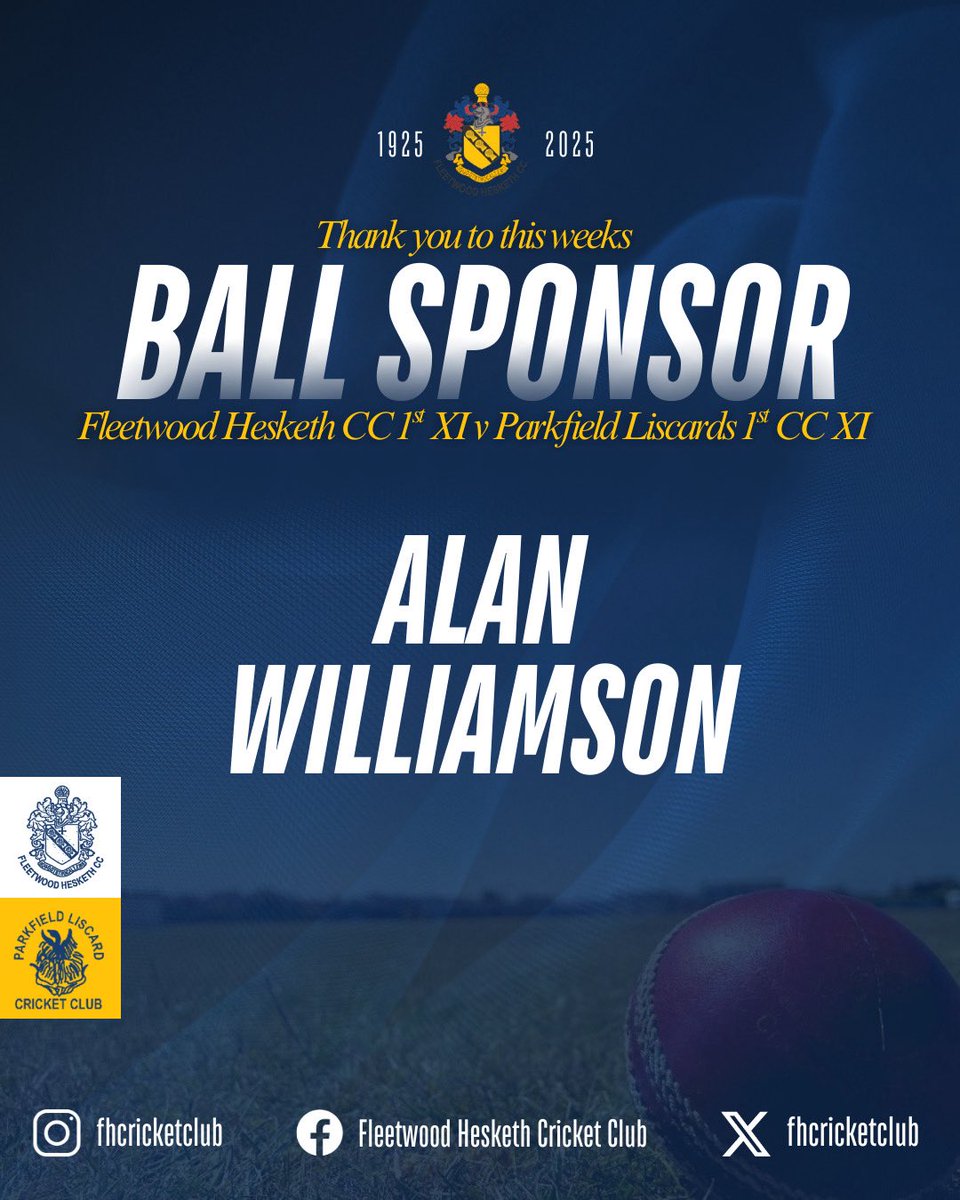 fhcricketclub's tweet photo. 🚨BALL SPONSOR🚨

Our 1XI Ray Tyler Cup Match Ball will be sponsored by Alan Williamson🏏🏆

Huge thank you to Alan for his continued support of the cricket club over a number of years!🤝🏻

Saturday 19th April, 12pm 🕛 
HOME, Sea Cop📍 https://t.co/yRsgVYlypW