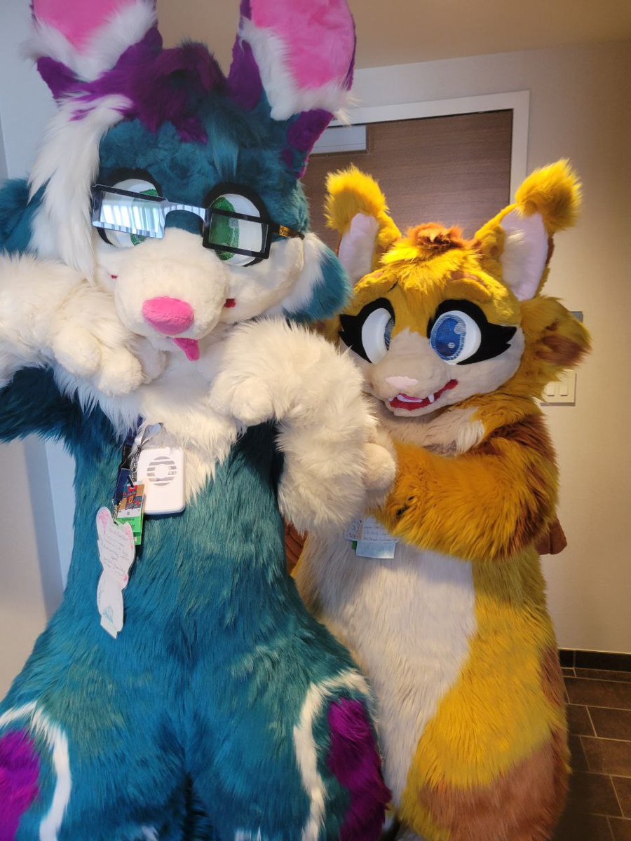 Zirconiconium's tweet photo. First day suiting at Anthrohio with @XxCreamPufffxX!!
#anthrohio2025 #furry #fursuit https://t.co/rdgwJZNV5u