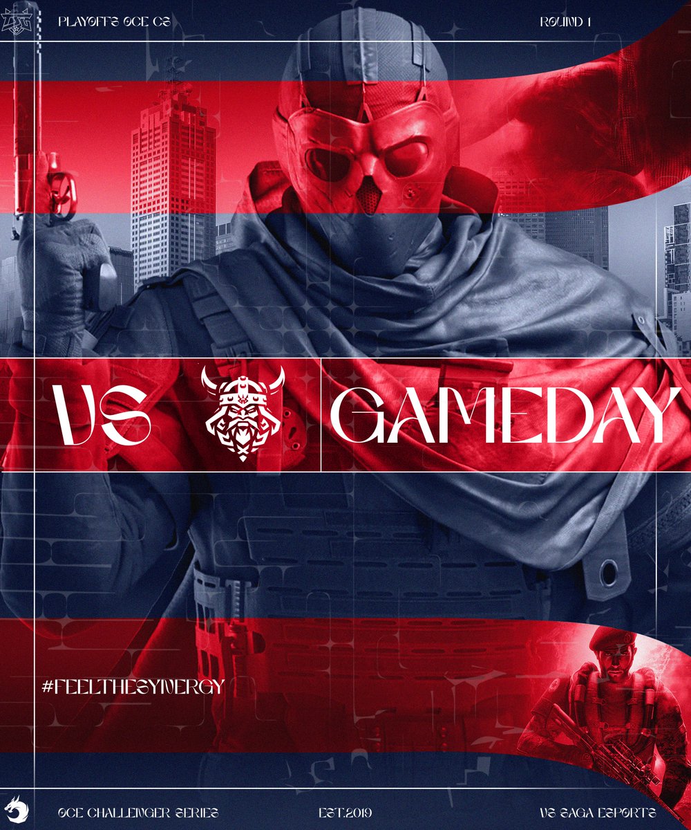 ‼️PLAYOFFS? YEAH IT'S PLAYOFFS‼️

Gameday in <a href="/R6esportsOCE/">Rainbow Six Esports OCE</a> Challenger Series!
✅Win and we qualify for OCE League✅

🆚<a href="/Saga_ESC/">Saga</a> 
⏰ 4 AM EDT

⚔️<a href="/LoyalthR6/">Loyalth</a> 
⚔️<a href="/BaeleFPS/">Baele</a> 
⚔️<a href="/AcogFPS/">Acog</a> 
⚔️<a href="/AserzR6/">aserz</a> 
⚔️<a href="/N_e_d____/">Ned</a> 

#FeelTheSynergy