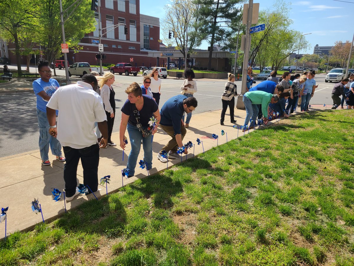 #JCOCCC TEAM members showed their support for Child Abuse Prevention Month by participating in a pinwheel planting with Jefferson County Family Court &amp; CASA of the River Region to raise awareness &amp; advocate for every child’s right to safety &amp; care. 💙 #CAPM
