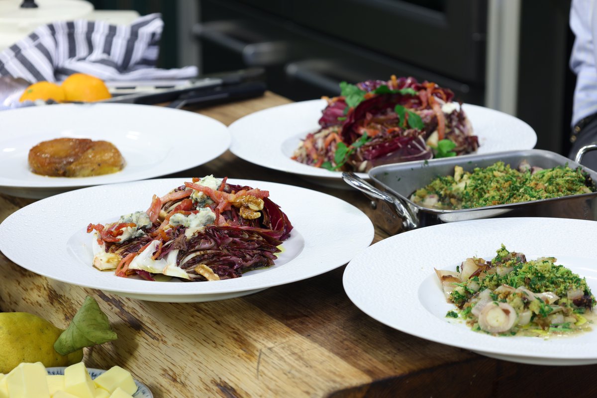 Chicory, perhaps not an ingredient you use that often. News flash...it is more versatile than you might think! Here's the perfect opportunity to start...Chicory Tarte Tatin, Braised Chicory, Chicory with Herb Crust and Charred Radicchio! 👉 jamesmartinchef.co.uk/recipes/chicor…