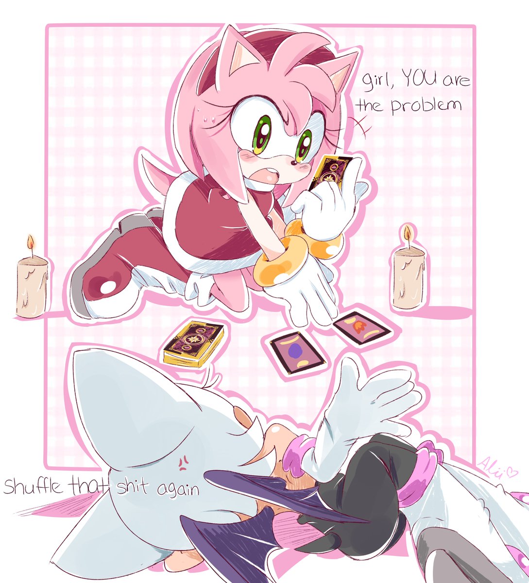 piink__rose's tweet photo. Amy gives Rouge a tarot card reading✨
#SonicTheHedgehog https://t.co/rj097G7GD6