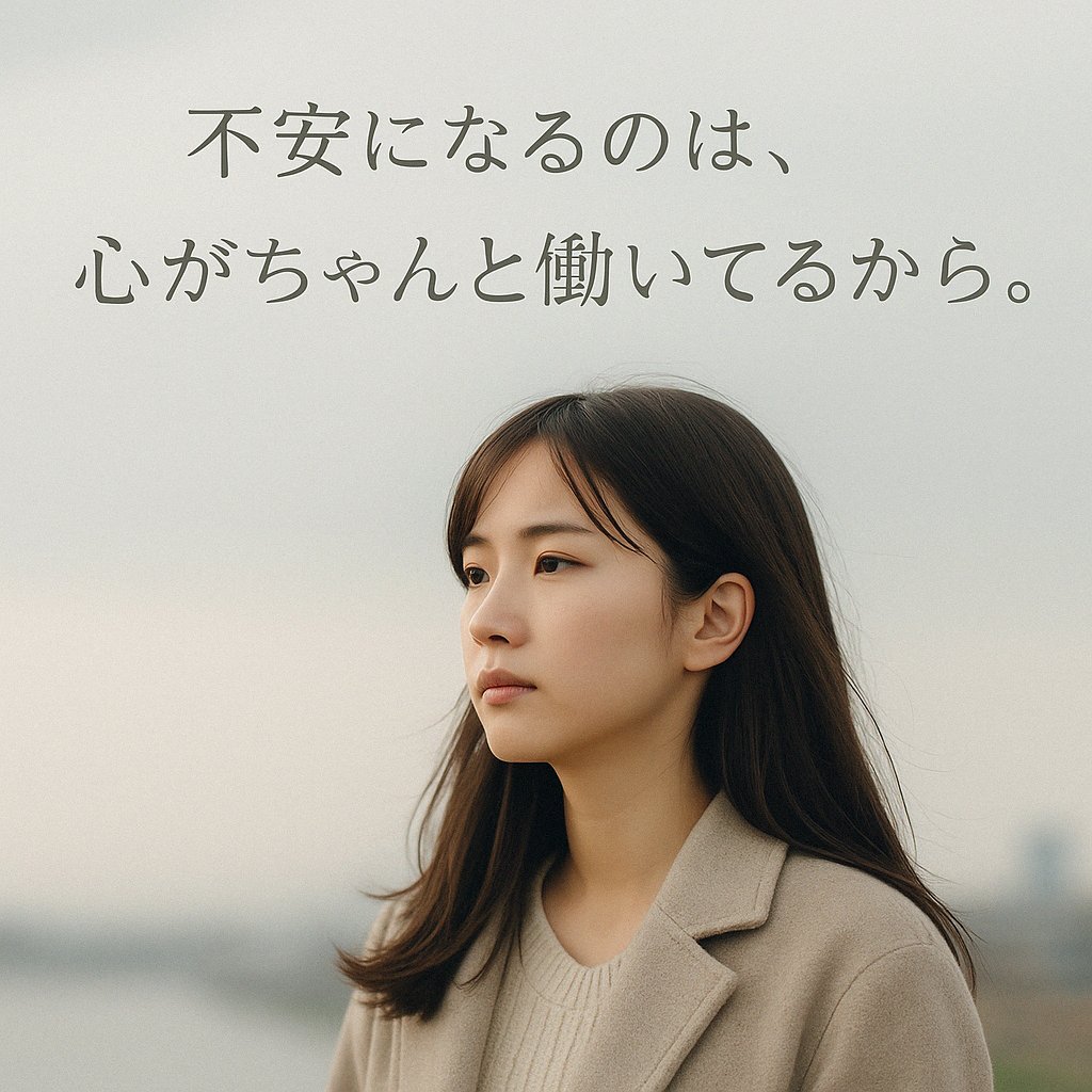 なんでもないのに、不安になる日がある。

そんなときは、自分を責めないで。

心がちゃんと働いてるから、
不安という“信号”が届いてるだけかもしれない。
