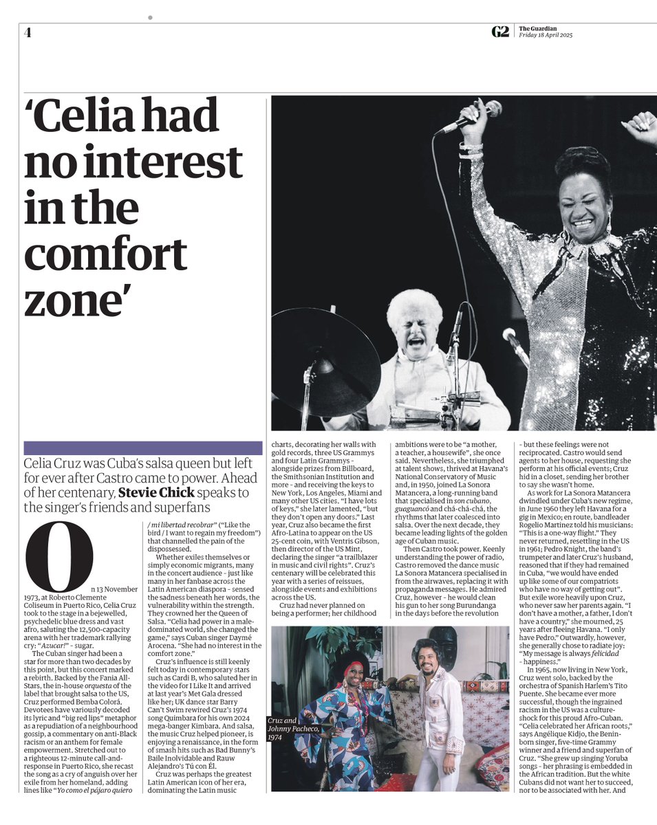 FANIA RECORDS (@faniamusic) on Twitter photo The <a href="/guardian/">The Guardian</a> feature by Stevie Chick on <a href="/CeliaCruz/">Celia Cruz</a>'s Centennial is out today. A great in-depth story about the beautiful Queen of Salsa. Find the article here: ffm.link/celia-cruz-cen…
#celiacruz #Celia100 #celiacruzcentennial The <a href="/guardian/">The Guardian</a> feature by Stevie Chick on <a href="/CeliaCruz/">Celia Cruz</a>'s Centennial is out today. A great in-depth story about the beautiful Queen of Salsa. Find the article here: ffm.link/celia-cruz-cen…
#celiacruz #Celia100 #celiacruzcentennial