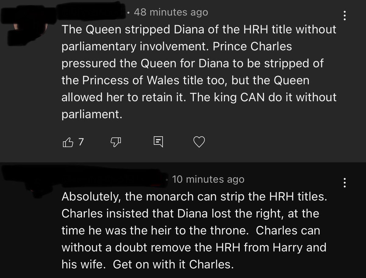 MeghansMole's tweet photo. How quickly people forget that Queen Elizabeth stripped Diana of her HRH 

And yet I hear nonsense about Charles not being able to 🤷🏻‍♀️ https://t.co/YRMd1E2xi0