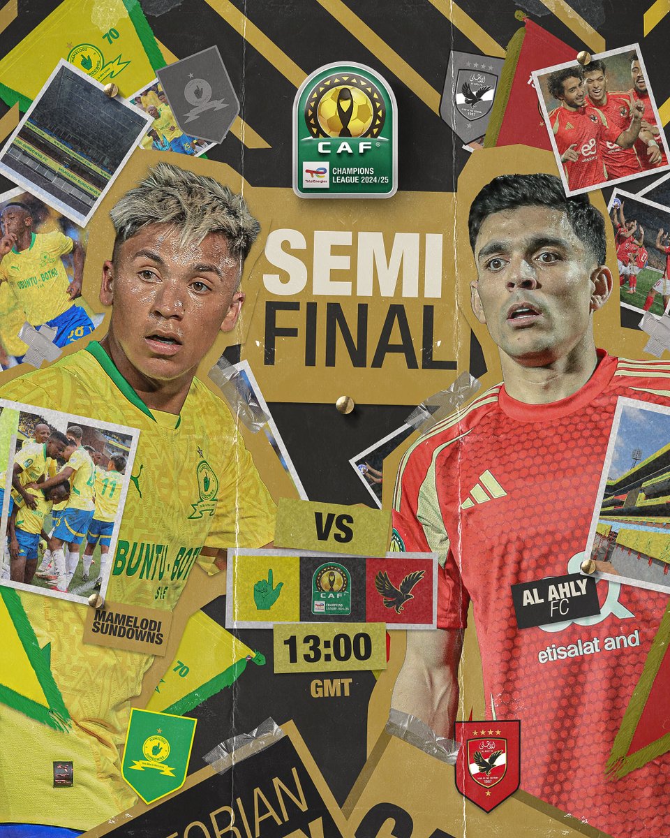 The stage is set for another #TotalEnergiesCAFCL classic! 🔥 

Mamelodi Sundowns vs. Al Ahly FC. Who will take the lead in the first leg? 🇿🇦🇪🇬
