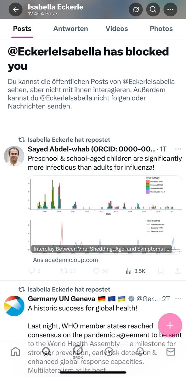 Heiterweiter66's tweet photo. Info - hatte sie nicht mehr auf dem Radar: Madame #Eckerle, Premium Coronistin, ist seit Juni 24 wieder auf X. Ihre alten Sünden hat sie wohlweislich gelöscht. Immerhin bringt sie es auf rund 40 Posts pro Tag. https://t.co/FPC6izzVVI