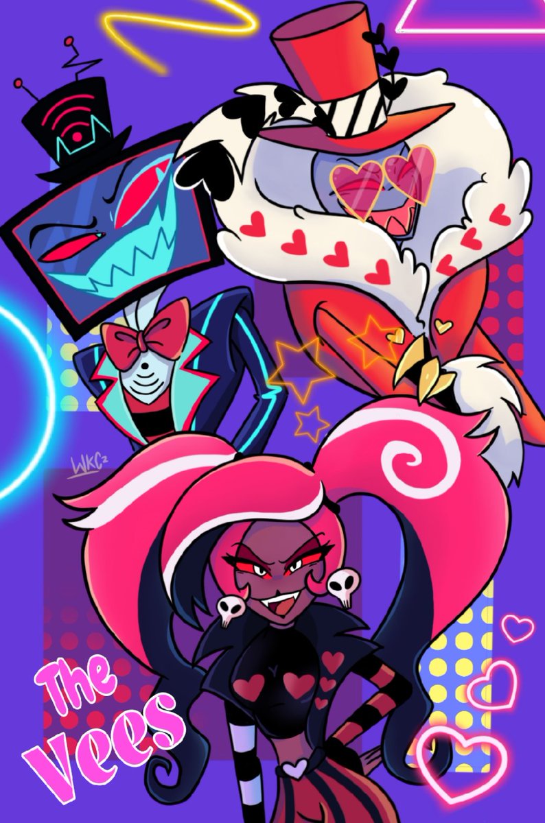 I've never drawn these three together! 
💙❤💜

#HazbinHotel #TheVees #HazbinHotelFanart #HazbinHotelValentino #hazbinhotelvelvette #HazbinHotelVox