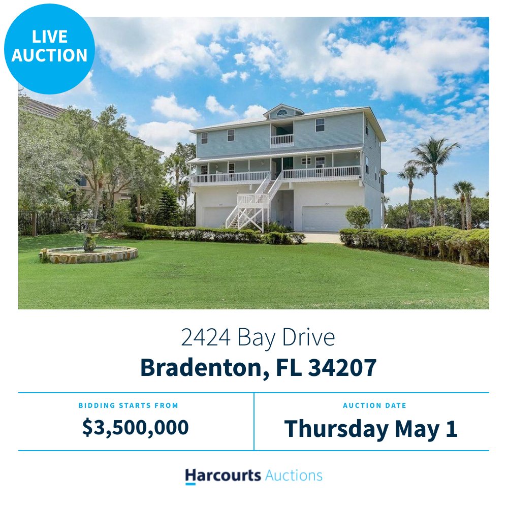 _AuctionsWork's tweet photo. Just Listed: 2424 Bay Drive, Bradenton, FL. Step into a world of opportunity with this waterfront development project! For more details, contact Listing Agent Sandra Osorio.

#RethinkRealEstate #HarcourtsAuctions #AuctionsWork #ForSale #PropertyAuction #WaterfrontLiving https://t.co/157uha5dCF