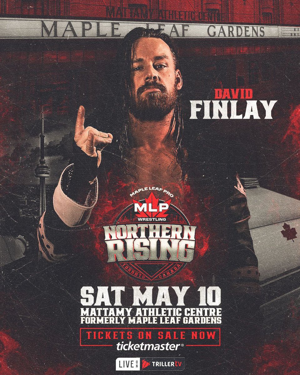 He's the leader of the Bullet Club War Dogs and the son of legendary WWE Superstar Fit Finlay, and now @THEDavidFinlay is coming to MAPLE LEAF PRO for #MLPNorthernRising at the Mattamy Athletic Centre (formerly Maple Leaf Gardens) on May 10!

TICKETS ON SALE NOW on