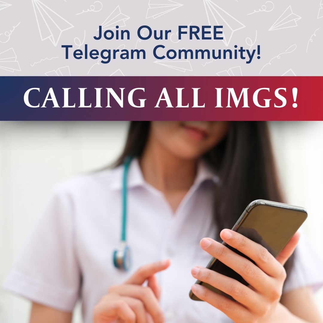 Be part of a supportive IMG network that helps you succeed! Click the link below to join our Telegram channel now and take the next step toward your medical career in the U.S.

👉 t.me/+0xmunSvwKPgzO…

#IMGSupport #ResidencyMatch #IMGJourney #USMLEPrep #MedicalCommunity #TIMGA