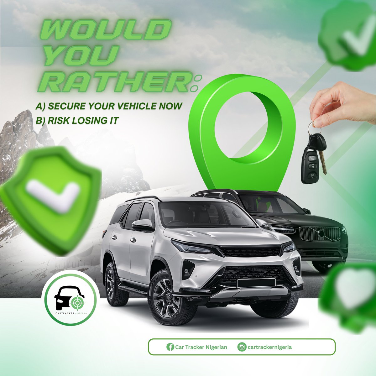 Pharm_design's tweet image. Recent project spotlight! ✅ Ensuring vehicle security is always the right choice. What&apos;s your pick? #CarTracking #SafetyFirst #Nigeria