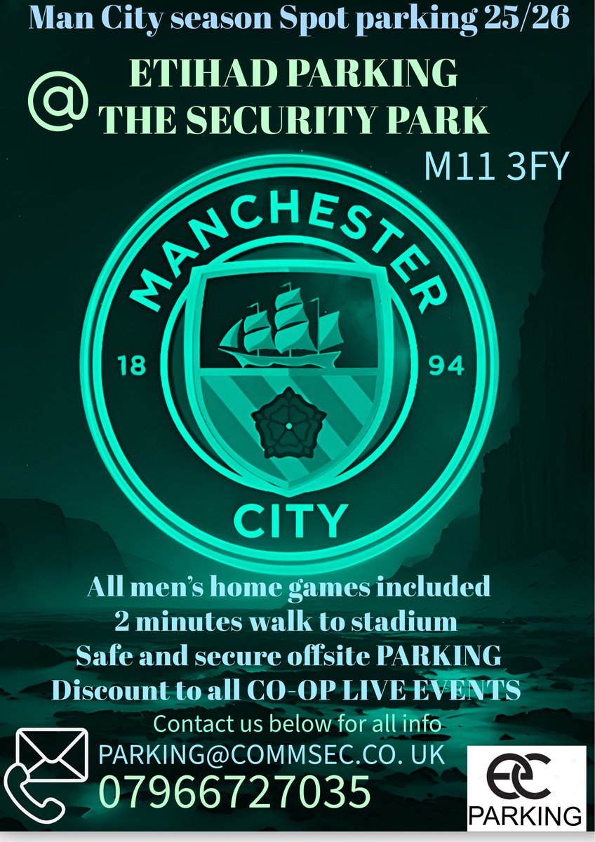 EventEtihad's tweet photo. Don’t hesitate to get in touch for anymore information required 🚙⚽️🅿️ #ManCity #MCFC #mcfc2025 #Co_opLive #football #Manchester https://t.co/GHaVLPEozg
