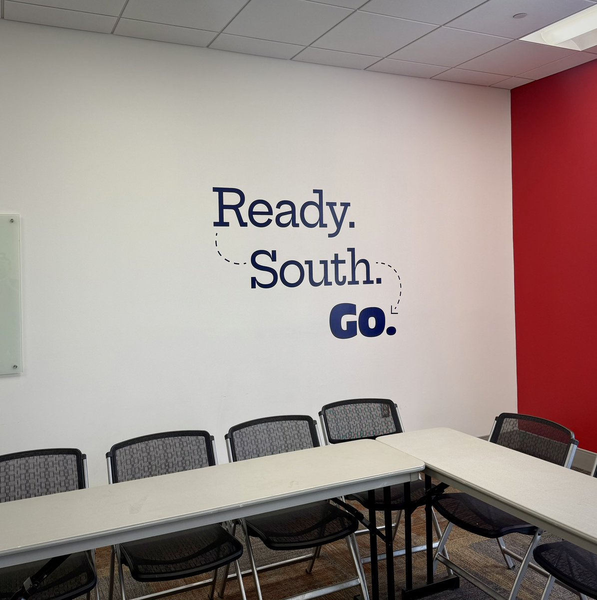 SA_StuAffairs's tweet photo. The Student Center just got a little bolder! They’ve added some fresh new wall graphics to their meeting rooms, bringing that South Alabama pride and school spirit front and center. #ReadySouthGo 🐾 https://t.co/qyXgwKfMS3
