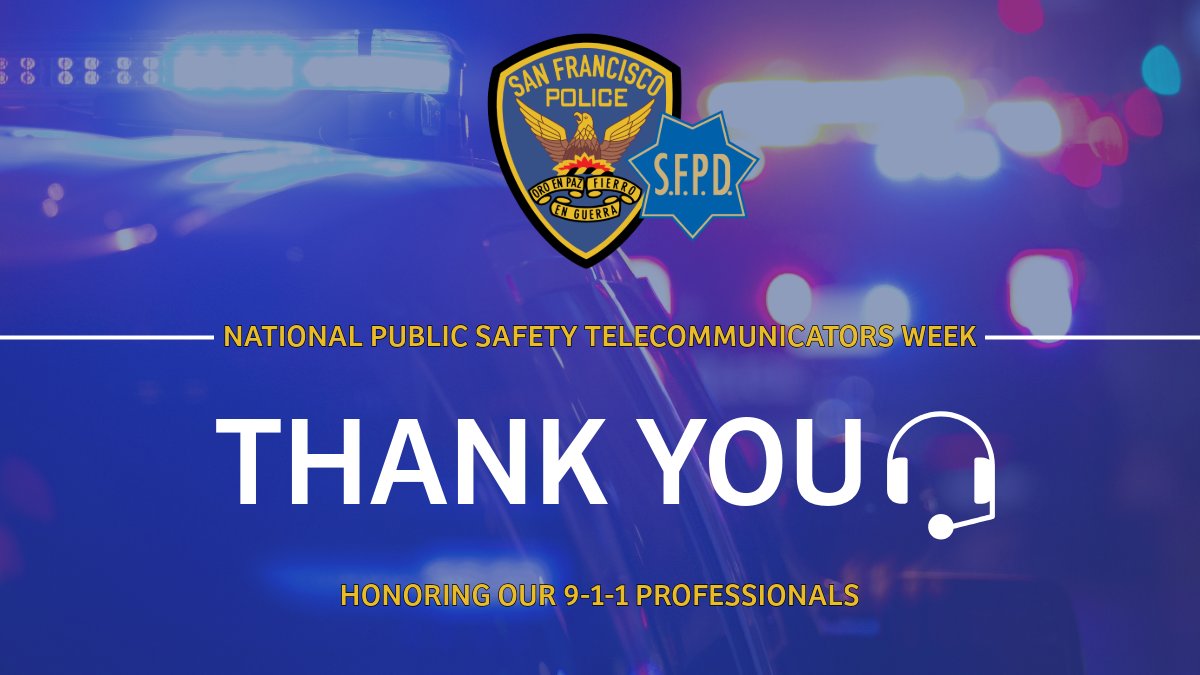 San Francisco Police (@sfpd) on Twitter photo #NationalPublicSafetyTelecommunicatorsWeek may be coming to an end, but our gratitude towards the often unsung heroes providing reassurance to those in need will never stop.
We'd like to thank our 9-1-1 professionals, especially those with <a href="/SF_emergency/">San Francisco Department of Emergency Management</a>, for their service and #NationalPublicSafetyTelecommunicatorsWeek may be coming to an end, but our gratitude towards the often unsung heroes providing reassurance to those in need will never stop.
We'd like to thank our 9-1-1 professionals, especially those with <a href="/SF_emergency/">San Francisco Department of Emergency Management</a>, for their service and