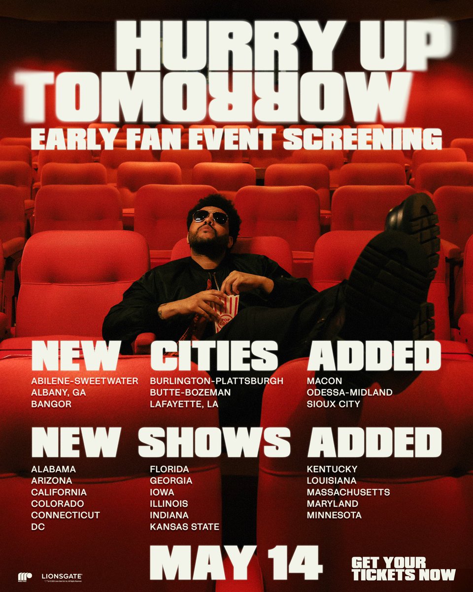 theweeknd's tweet photo. NEW CITIES AND NEW SHOW TIMES ADDED // TICKETS HERE 🎟️: https://t.co/elHYp7Cc6t https://t.co/z8rzXB9NQp