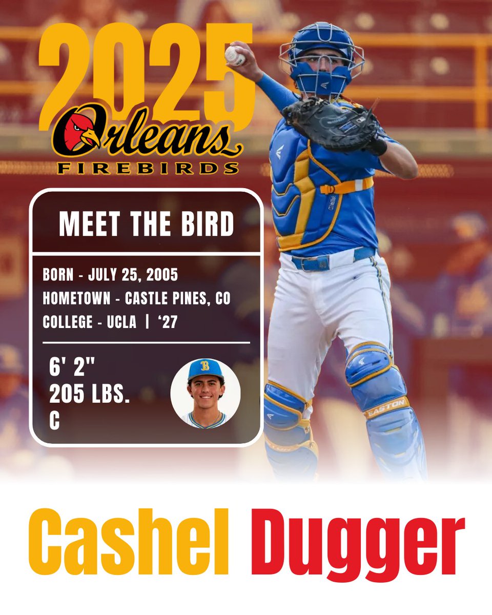 Orleans Firebirds (@firebirdsccbl) on Twitter photo Castle Pines, CO, to the Cape! Cashel Dugger, bringing his catching skills from UCLA, is joining the Firebirds family this summer. Go Birds!
<a href="/Cashdug4/">Cashel Dugger</a>
<a href="/UCLABaseball/">UCLA Baseball</a> Castle Pines, CO, to the Cape! Cashel Dugger, bringing his catching skills from UCLA, is joining the Firebirds family this summer. Go Birds!
<a href="/Cashdug4/">Cashel Dugger</a>
<a href="/UCLABaseball/">UCLA Baseball</a>