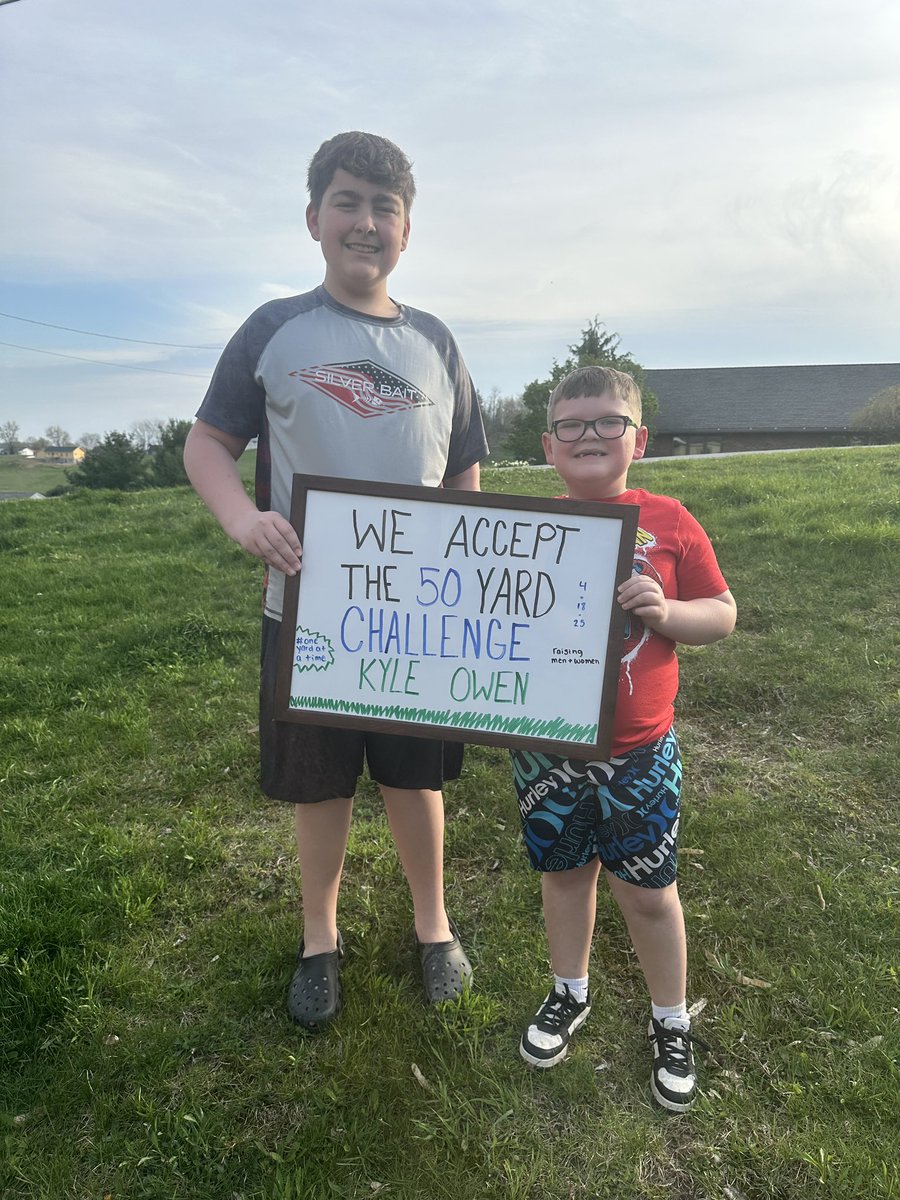 iamrodneysmith's tweet photo. Family,  please help me in welcoming Owen & Kyle of Saint Clairsville, OH to the family ! They’ve embraced the 50 Yard Challenge, pledging to mow  50 free lawns for the elderly, disabled, single parents, and veterans in their community. Could your kids be the next to take on the challenge ?