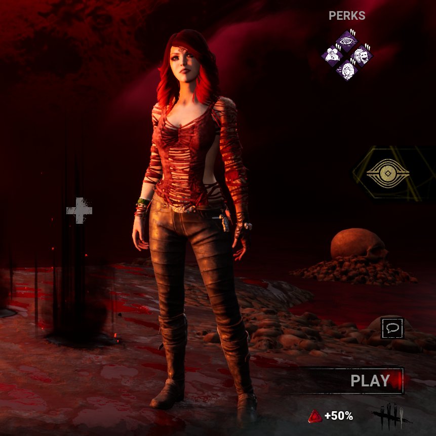 ApplePancakeBun's tweet photo. Here's my first installment of #FitCheckFriday in #dbd. Rate my Kate Blood Moon Event fit out of 10! Show me what you're wearing in the Fog this Friday! I'll be rocking this fit live at 10:00 PM EST on #Twitch #DeadbyDaylight https://t.co/lMHGu3qUsf