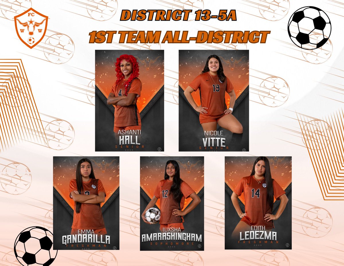 WTWGirlsSoccer (@wtwgirlssoccer) on Twitter photo 1st Team All-District for 13-5A!!
#Grit #Relentless #Effort
I am so proud of all these ladies!! <a href="/WTWHighSchool/">WT White High School</a> <a href="/WTWLonghorns/">W.T. White Longhorns Athletics</a> <a href="/ClubWtw/">WTW Longhorns Booster Club</a> <a href="/Coach_LDockery/">Coach Lakita Dockery</a> <a href="/B_Lew_95/">Bryson Lewis</a> <a href="/dallasathletics/">Dallas ISD Athletics</a> <a href="/AshantiElite4/">Ashanti Hall</a> 1st Team All-District for 13-5A!!
#Grit #Relentless #Effort
I am so proud of all these ladies!! <a href="/WTWHighSchool/">WT White High School</a> <a href="/WTWLonghorns/">W.T. White Longhorns Athletics</a> <a href="/ClubWtw/">WTW Longhorns Booster Club</a> <a href="/Coach_LDockery/">Coach Lakita Dockery</a> <a href="/B_Lew_95/">Bryson Lewis</a> <a href="/dallasathletics/">Dallas ISD Athletics</a> <a href="/AshantiElite4/">Ashanti Hall</a>
