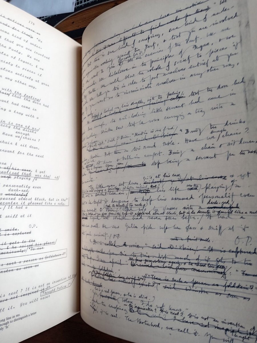 BorderBookshop's tweet image. Found a stunning *1984* manuscript facsimile! 📜 Dive into Orwell’s mind &amp;amp; grab version on Amazon (sigh, if you must) #Orwell #VintageBooks #BookCollectors A brief Look at the Original Nineteen Eighty-Four Manuscript… video to come… borderbooks.co.uk/index.php/2025…