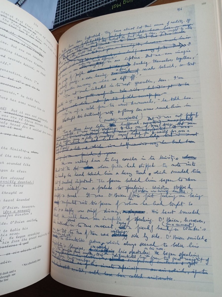 BorderBookshop's tweet image. Found a stunning *1984* manuscript facsimile! 📜 Dive into Orwell’s mind &amp;amp; grab version on Amazon (sigh, if you must) #Orwell #VintageBooks #BookCollectors A brief Look at the Original Nineteen Eighty-Four Manuscript… video to come… borderbooks.co.uk/index.php/2025…