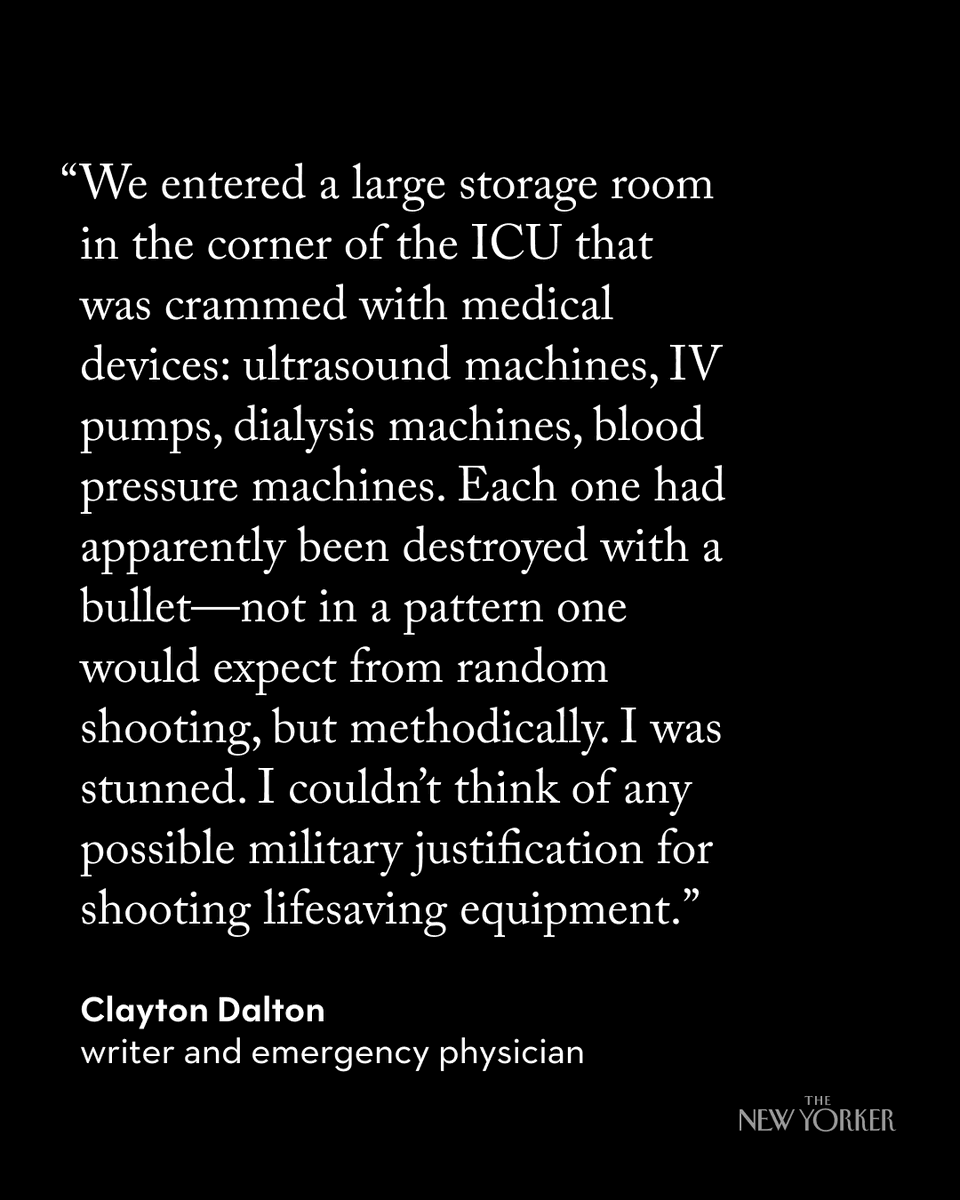 Clayton Dalton visited hospitals across Gaza as part of a medical aid mission. In one, he was stunned to see medical devices that looked like they had been methodically destroyed. (The I.D.F. denies that it has deliberately targeted medical equipment.) nyer.cm/ZyvSUzk