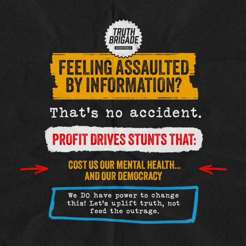 npwest's tweet photo. Drowning digital noise? It’s no accident. Our attention is hacked by Big Tech and exploited by the White House. Profit drives stunts that cost us our mental health…and our democracy. We DO have power to change this! Let’s uplift truth, not feed the outrage. #TruthBrigade https://t.co/vcTqJm1w7d