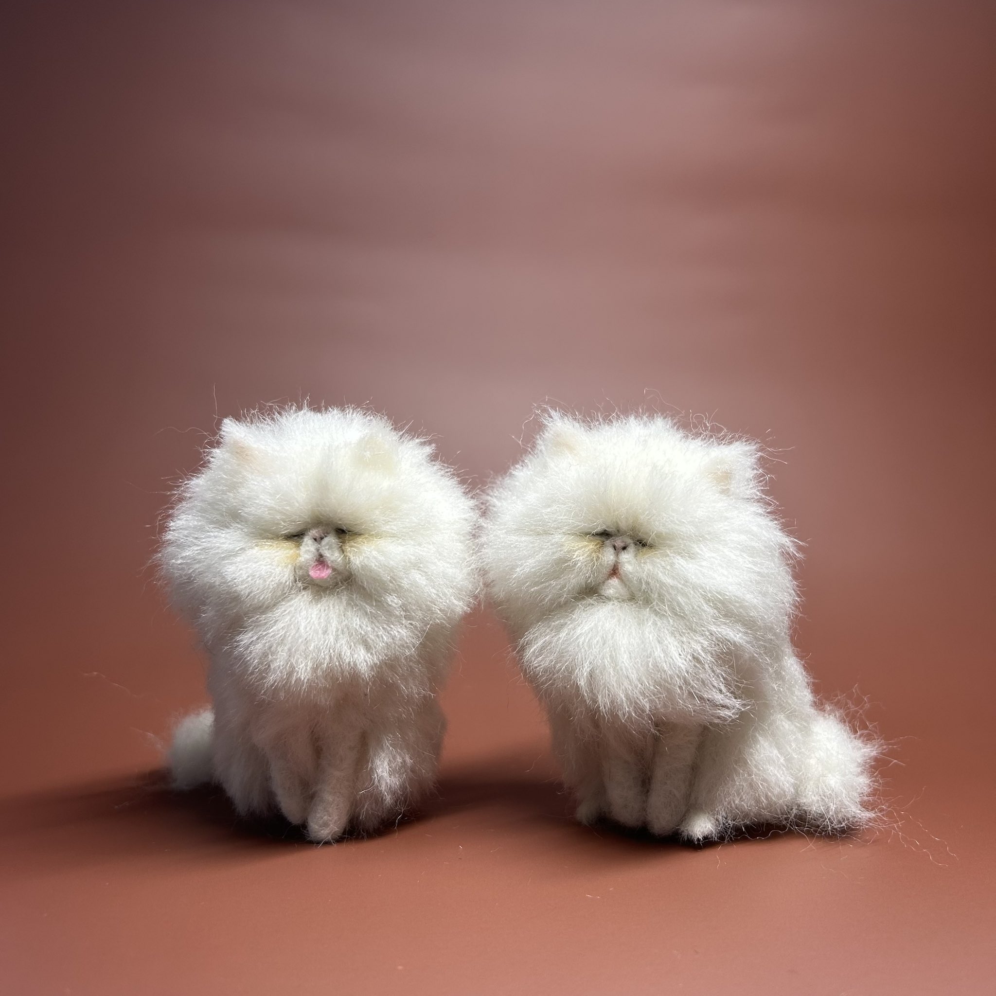 【匿名配送】　羊毛フェルト　動物　ネコ ハンドメイド　作家様 羊毛フェルト ねこちゃん お写真から制作 かわいい おもかげ