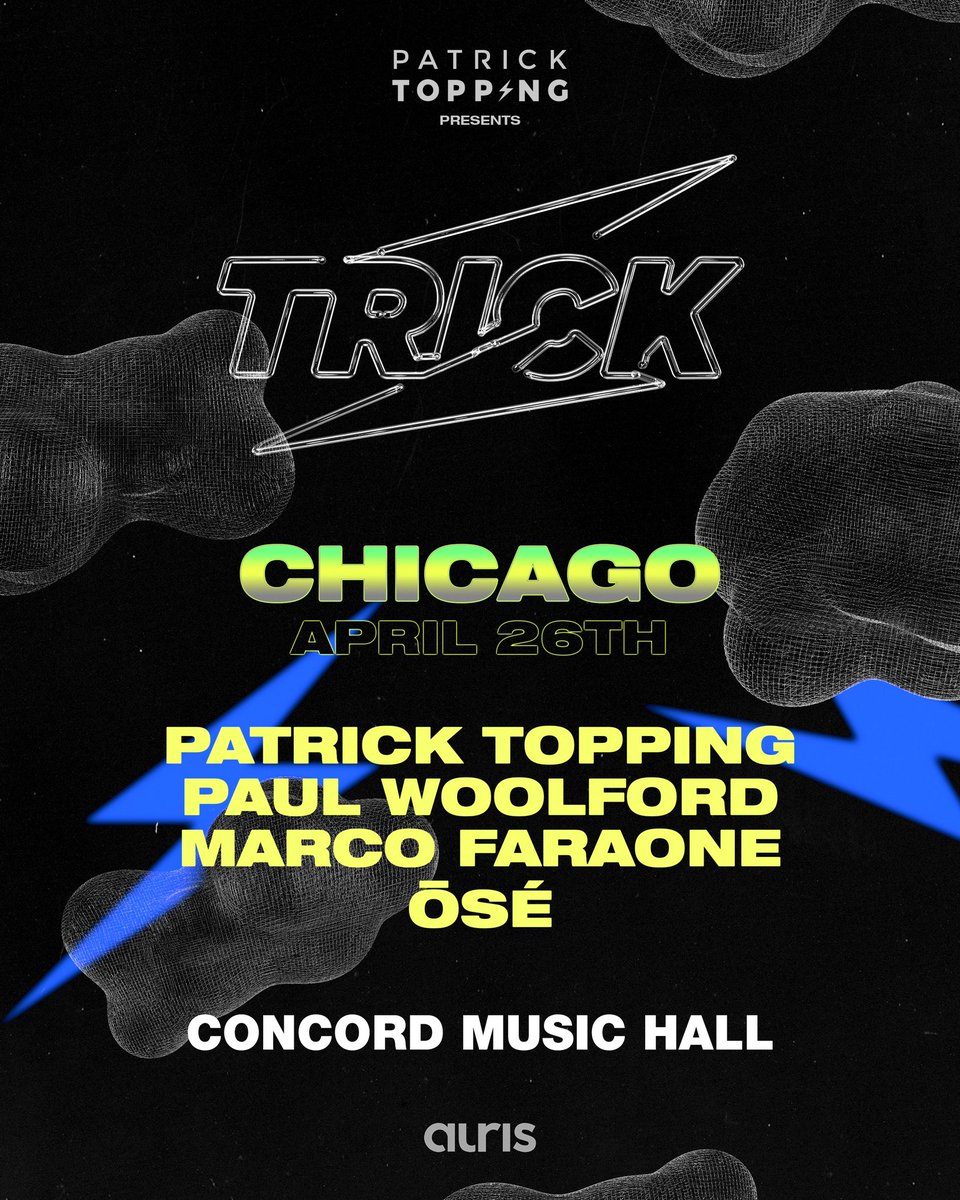 Concord Music Hall (@concordhall) on Twitter photo 📣 JUST ANNOUNCED 📣
<a href="/Patrick_Topping/">Patrick Topping</a> presents TRICK w/ <a href="/PaulWoolford/">Paul Woolford</a> - <a href="/MarcoFaraone/">Marco Faraone</a> - <a href="/osexbeats/">Ōsé</a>
Saturday, April 26th, 2025 :: 10:00PM doors :: 18+
:: ON SALE NOW::
🎟: hive.co/l/patricktoppi… 📣 JUST ANNOUNCED 📣
<a href="/Patrick_Topping/">Patrick Topping</a> presents TRICK w/ <a href="/PaulWoolford/">Paul Woolford</a> - <a href="/MarcoFaraone/">Marco Faraone</a> - <a href="/osexbeats/">Ōsé</a>
Saturday, April 26th, 2025 :: 10:00PM doors :: 18+
:: ON SALE NOW::
🎟: hive.co/l/patricktoppi…
