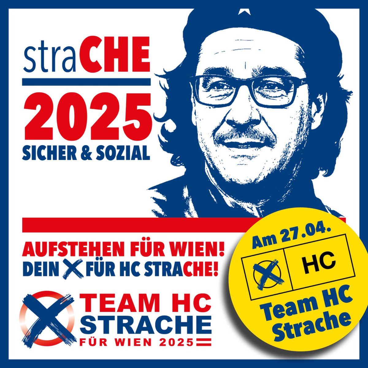 HCStrache1's tweet photo. Demokratische Revolution mit HC im roten Wien. Damit unser Wien gerettet wird! HC StraCHE 2025 für Wien!
Jetzt erst recht: Team HC Strache - Liste HC
Er ist einer von UNS. Wir daher für IHN!
#UnserWienretten
#Wienwahl2025
#teamhc https://t.co/alk0AvmBbA