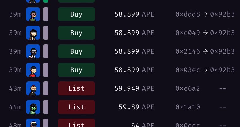 @TrenchersOnApe so desperate to break the 60-70 $Ape level the dev wallet has had to buy again 🤣 

The only volume is one or two whales and the dev wallet, the founder is trying to manufacture success!

Go get yourself a “poor man’s gob” 🤣